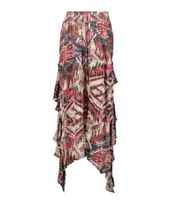CHUFY Jupe Longue Paula Imprimé Framboise