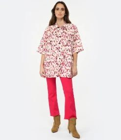 CLOSED Jean Hi-Sun Coton Bio Rose Framboise -ANINE BING Boutique close look20221227 353