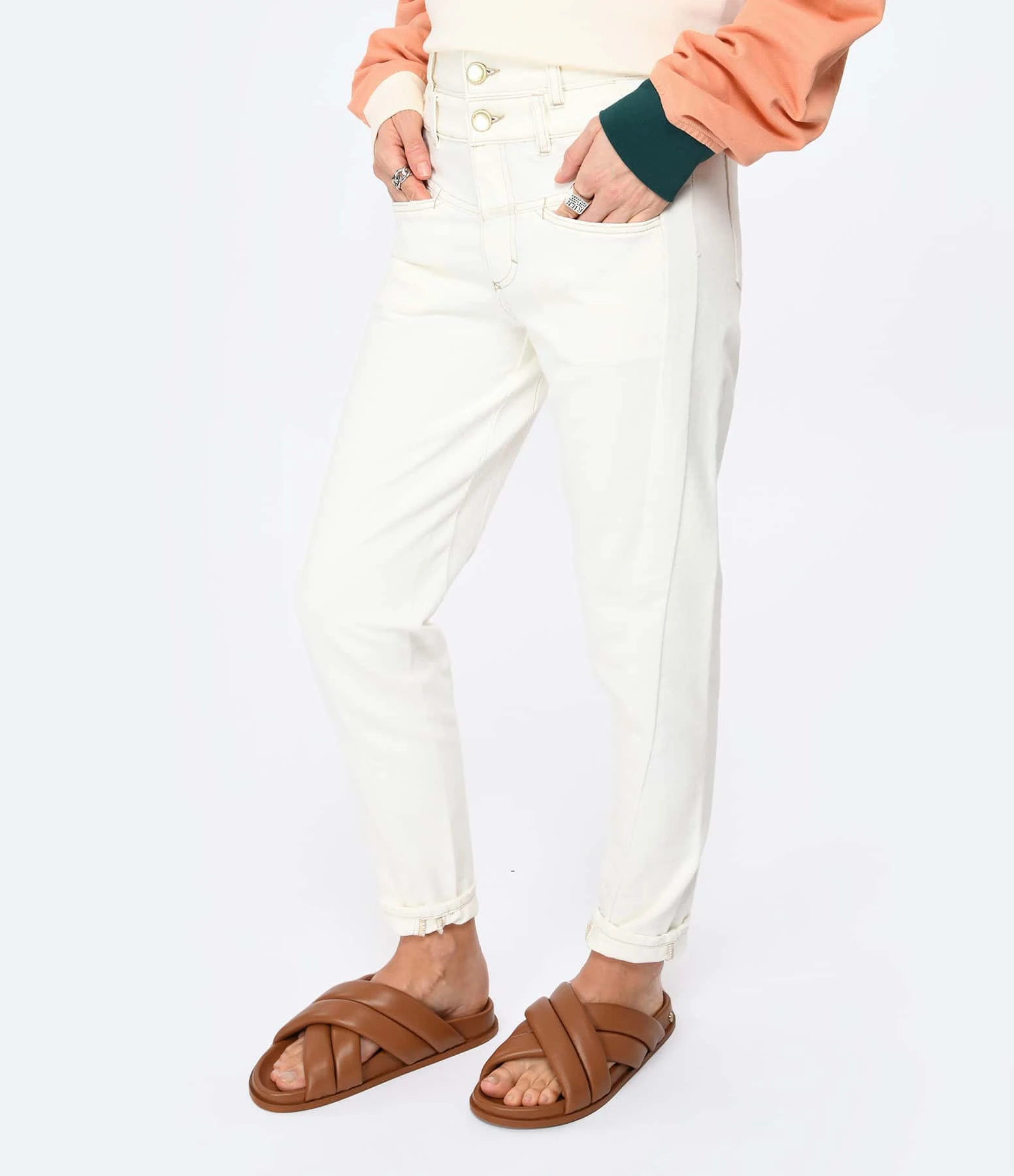 CLOSED Jean Curved-X Coton Crème 6 CLOSED Jean Curved-X Coton Crème – Image 4