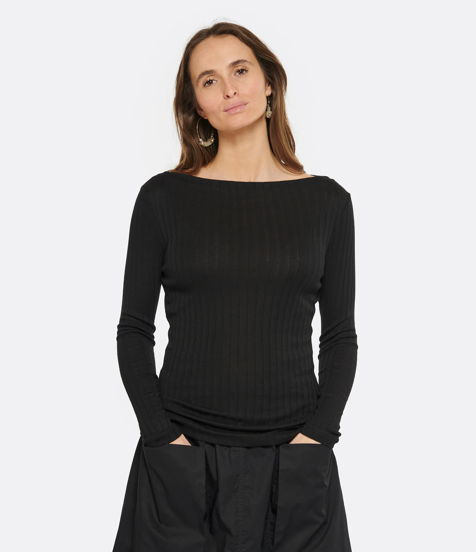 CLOSED Top Manches Longues Coton Noir 5 CLOSED Top Manches Longues Coton Noir – Image 3