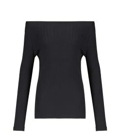 CLOSED Top Manches Longues Coton Noir