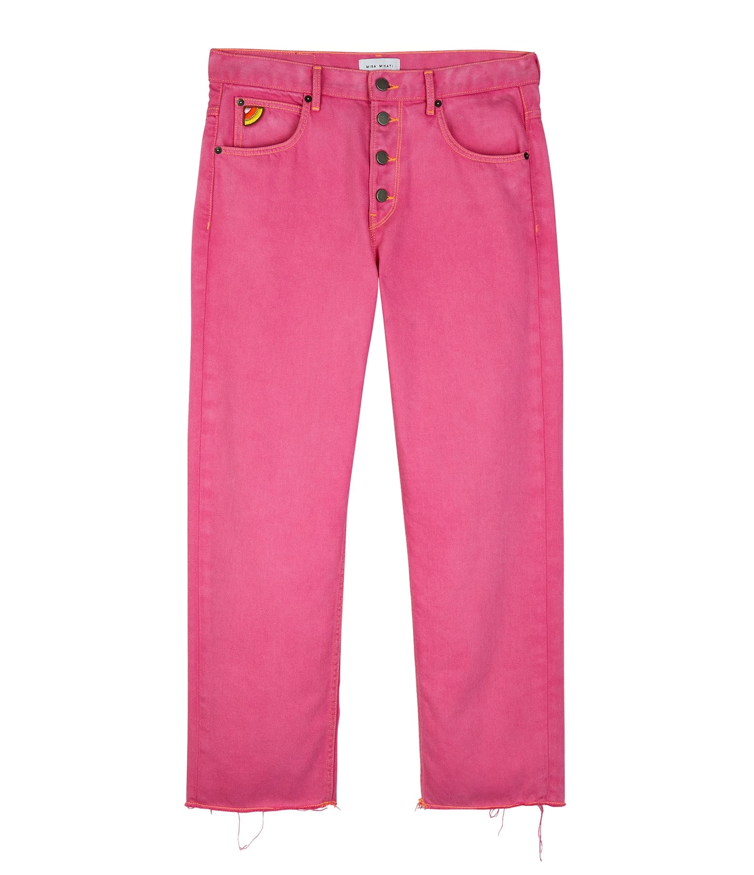 MIRA MIKATI Jean Broderie Coton Rose 3 MIRA MIKATI Jean Broderie Coton Rose