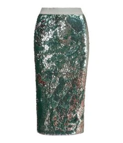 ESSENTIEL ANTWERP Jupe Crayon Dorinda Sequin Argenté