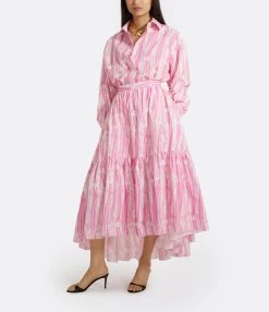 PATOU Robe Chemise Courte Coton Rose Art Déco 12 PATOU Robe Chemise Courte Coton Rose Art Déco -ANINE BING Boutique dr08601195054 02 bella