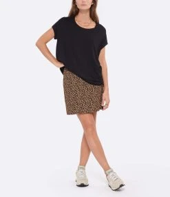 ESSENTIEL ANTWERP Jupe Ceopard Coton Buckthorn Brown -ANINE BING Boutique essen look20220831 260