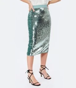ESSENTIEL ANTWERP Jupe Crayon Dorinda Sequin Argenté 11 ESSENTIEL ANTWERP Jupe Crayon Dorinda Sequin Argenté -ANINE BING Boutique essen look20230126 128
