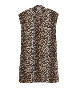 Ganni Caftan Coton Organique Léopard