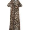 Ganni Robe Sheer Voile Léopard