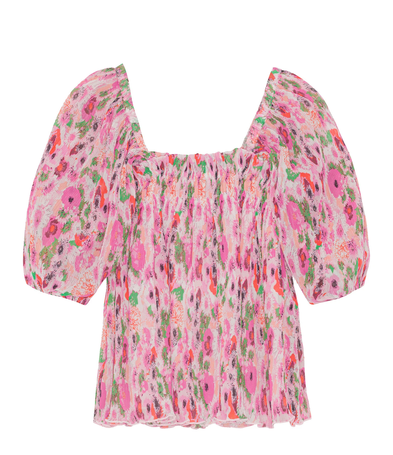 Ganni Top Manches Bouffantes Georgette Sugar Plum 3 Ganni Top Manches Bouffantes Georgette Sugar Plum
