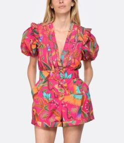 Farm Rio Combinaison Short Macaw Coton Rose 8 Farm Rio Combinaison Short Macaw Coton Rose -ANINE BING Boutique farm3 look20230214 493 1