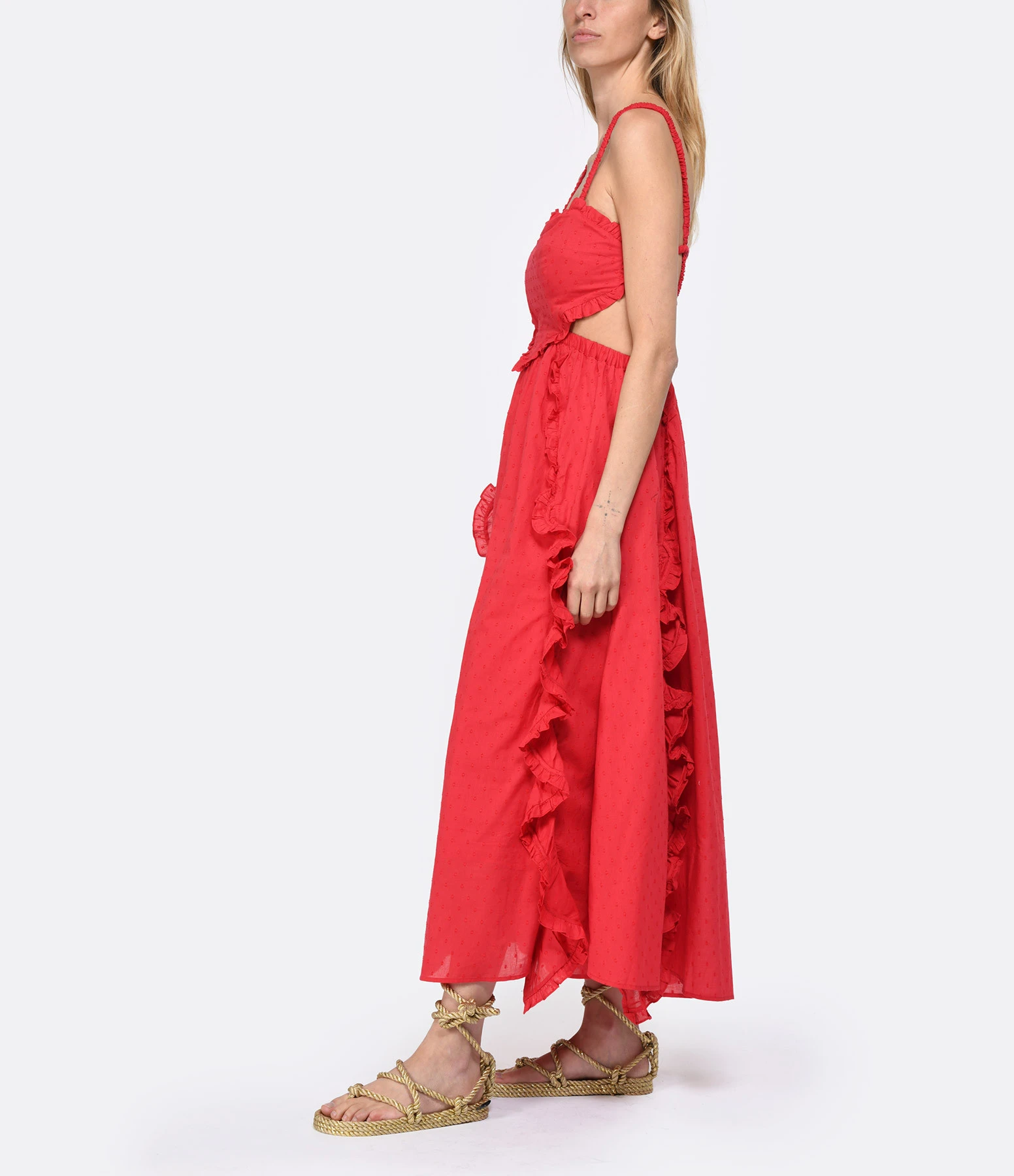 Farm Rio Robe Maxi Cœur Coton Rouge 7 Farm Rio Robe Maxi Cœur Coton Rouge – Image 5