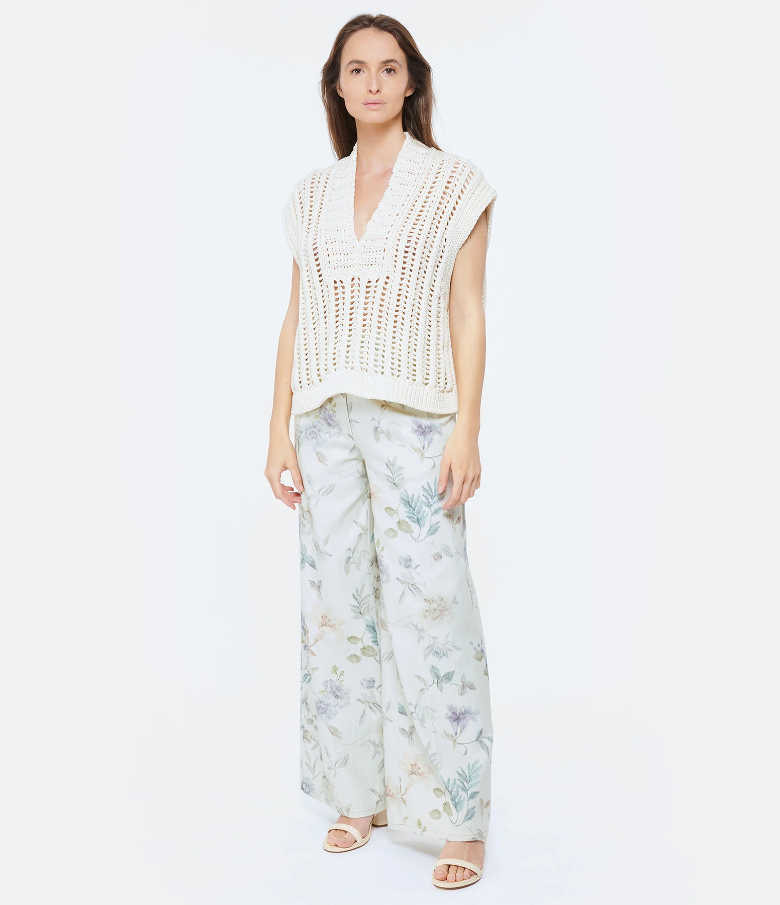 FORTE_FORTE Pantalon Denim Coton Imprimé Bleu 4 FORTE_FORTE Pantalon Denim Coton Imprimé Bleu – Image 2