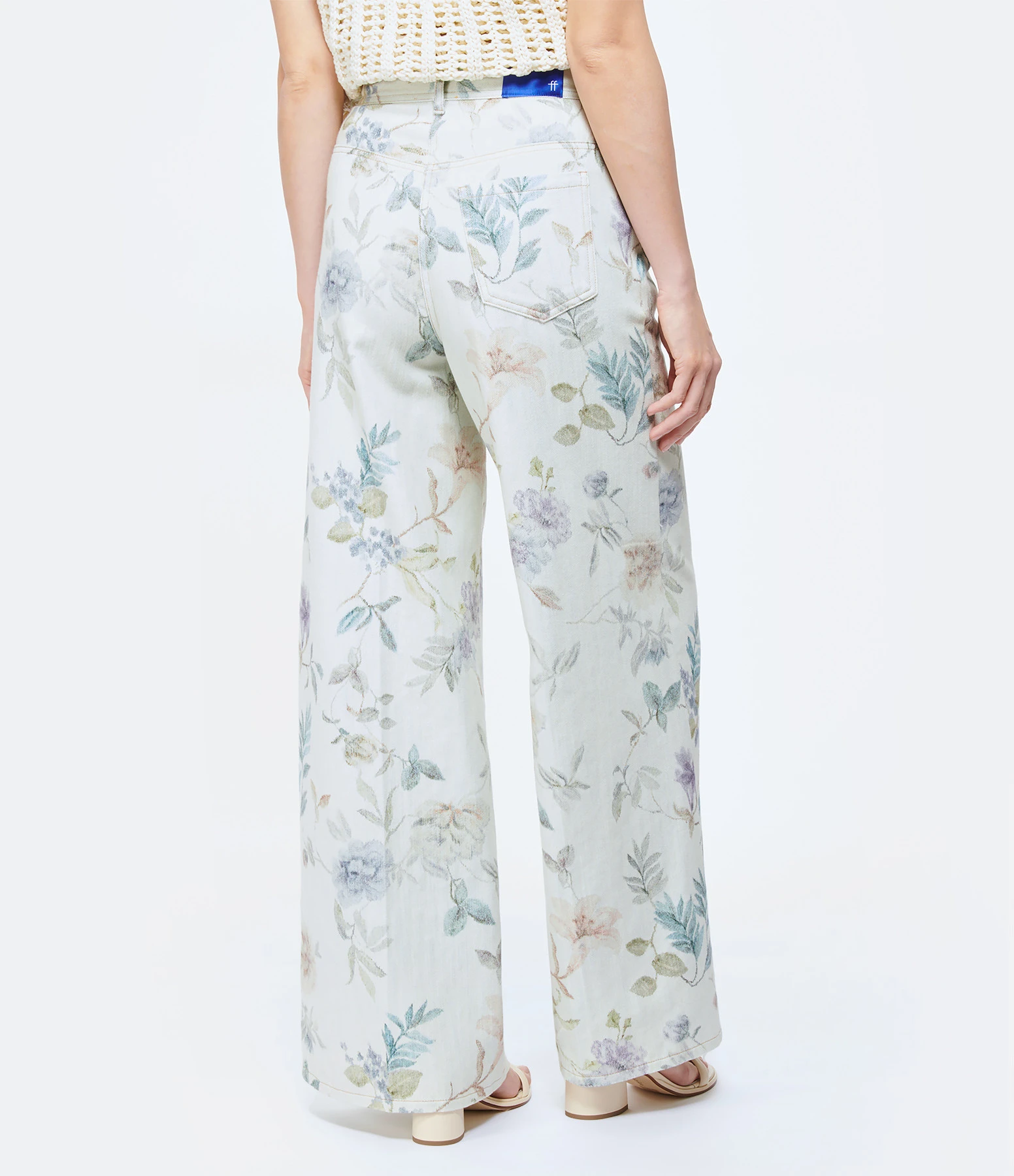 FORTE_FORTE Pantalon Denim Coton Imprimé Bleu 6 FORTE_FORTE Pantalon Denim Coton Imprimé Bleu – Image 4