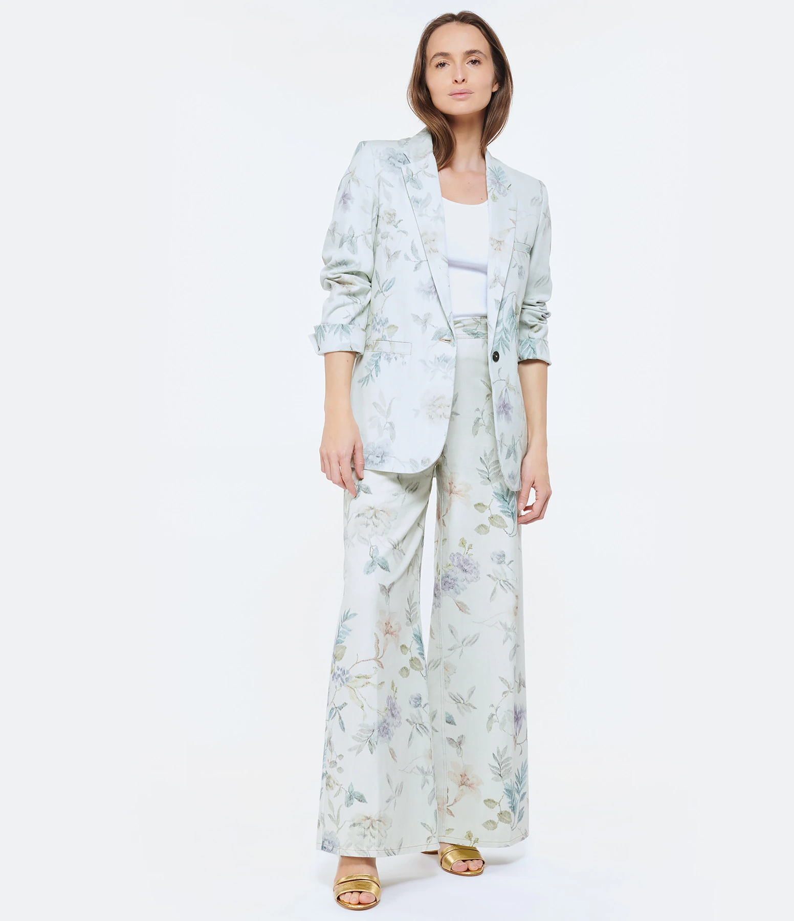 FORTE_FORTE Pantalon Denim Coton Imprimé Bleu 7 FORTE_FORTE Pantalon Denim Coton Imprimé Bleu – Image 5