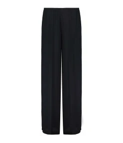 FORTE_FORTE Pantalon Large Georgette Noir