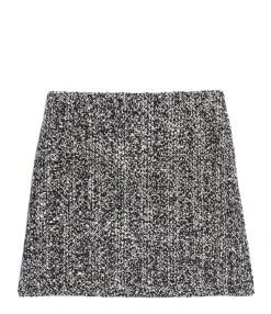 AMI Paris Jupe Laine Vierge Noir Écru