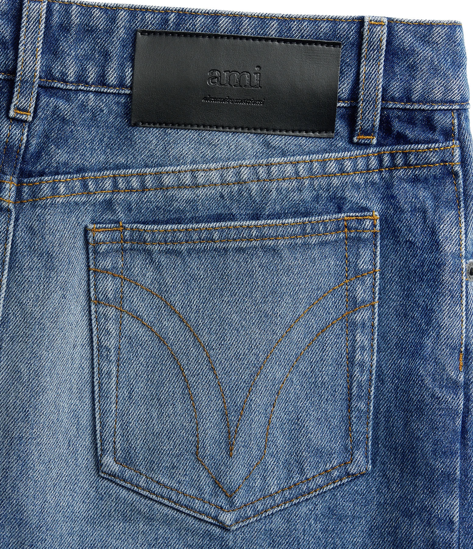 AMI Paris Jupe Crayon Coton Denim Bleu Usé 4 AMI Paris Jupe Crayon Coton Denim Bleu Usé – Image 2