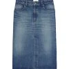 AMI Paris Jupe Crayon Coton Denim Bleu Usé -ANINE BING Boutique fsk204.601480 v6 1
