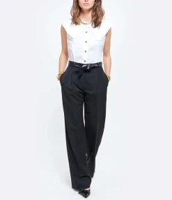 Ganni Top Coton Popeline Blanc -ANINE BING Boutique ganni look20210331 6