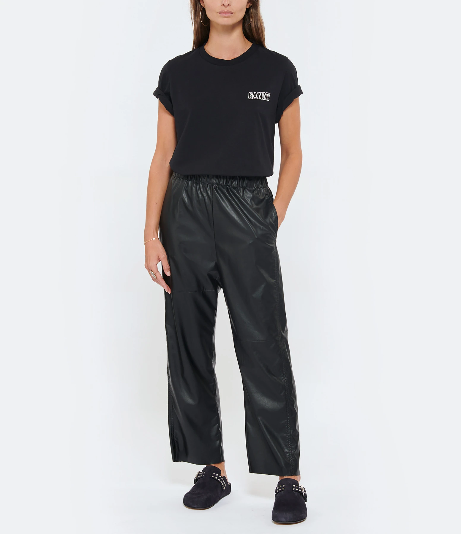 Ganni Tee-shirt Software Jersey Noir 6 Ganni Tee-shirt Software Jersey Noir – Image 4