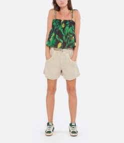 Ganni Top Coton Imprimé Vert -ANINE BING Boutique ganni look20220906 312