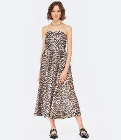 Ganni Robe Longue Bustier Coton Organique Léopard -ANINE BING Boutique ganni look20221205 154