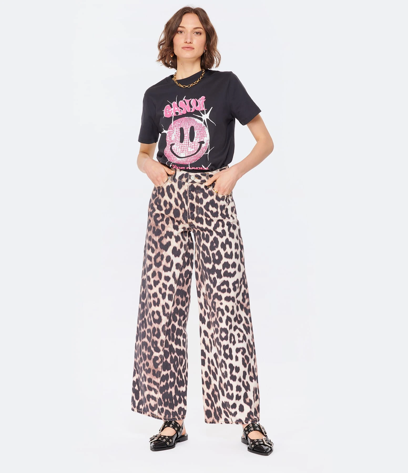 Ganni Jean Coton Organique Léopard 5 Ganni Jean Coton Organique Léopard – Image 3