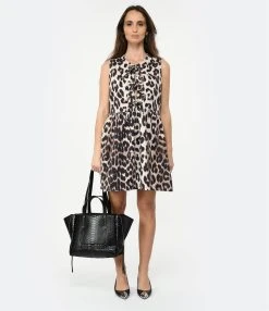 Ganni Robe Denim Coton Organique Léopard 8 Ganni Robe Denim Coton Organique Léopard -ANINE BING Boutique ganni look20221227 329