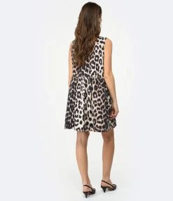 Ganni Robe Denim Coton Organique Léopard 9 Ganni Robe Denim Coton Organique Léopard -ANINE BING Boutique ganni look20221227 333