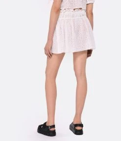 Ganni Jupe Broderie Anglaise Coton Organique Blanc -ANINE BING Boutique ganni look20230223 96