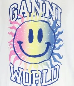 Ganni Tee-shirt Smiley Coton Organique Bright White 8 Ganni Tee-shirt Smiley Coton Organique Bright White -ANINE BING Boutique ganni47326 pck20220914 2