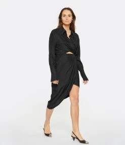 GAUGE81 Jupe Midi Paita Soie Noir -ANINE BING Boutique gauge look20230118 37