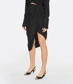 GAUGE81 Jupe Midi Paita Soie Noir -ANINE BING Boutique gauge look20230118 39