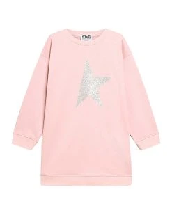 Golden Goose Robe Sweatshirt Enfant Star Coton Rose Argenté
