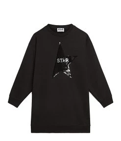 Golden Goose Robe Sweatshirt Star Enfant Coton Noir