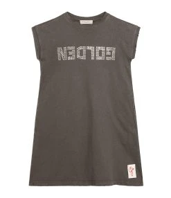 Golden Goose Robe Tee-shirt Golden Enfant Coton Anthracite