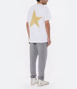 Golden Goose Tee-shirt Homme Big Star Coton Blanc Doré 12 Golden Goose Tee-shirt Homme Big Star Coton Blanc Doré -ANINE BING Boutique golde gmp01220p00088080185 812 1