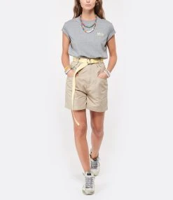 Golden Goose Tee-shirt Big Star Coton Gris Doré 10 Golden Goose Tee-shirt Big Star Coton Gris Doré -ANINE BING Boutique golde look20210617 121