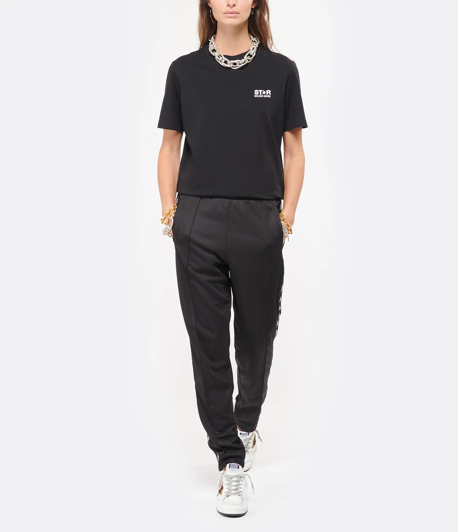 Golden Goose Tee-shirt Big Star Coton Noir Blanc 8 Golden Goose Tee-shirt Big Star Coton Noir Blanc – Image 6