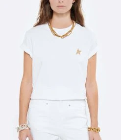 Golden Goose Tee-shirt Étoile Coton Blanc Doré 9 Golden Goose Tee-shirt Étoile Coton Blanc Doré -ANINE BING Boutique golde look20210622 166