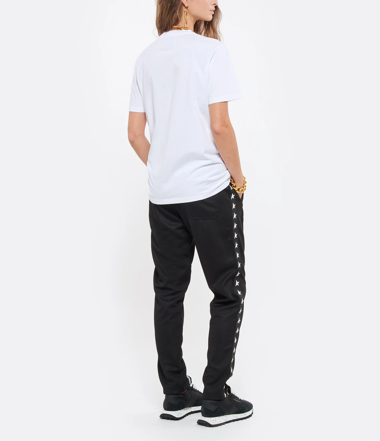 Golden Goose Tee-shirt Étoile Coton Blanc Argenté 7 Golden Goose Tee-shirt Étoile Coton Blanc Argenté – Image 5