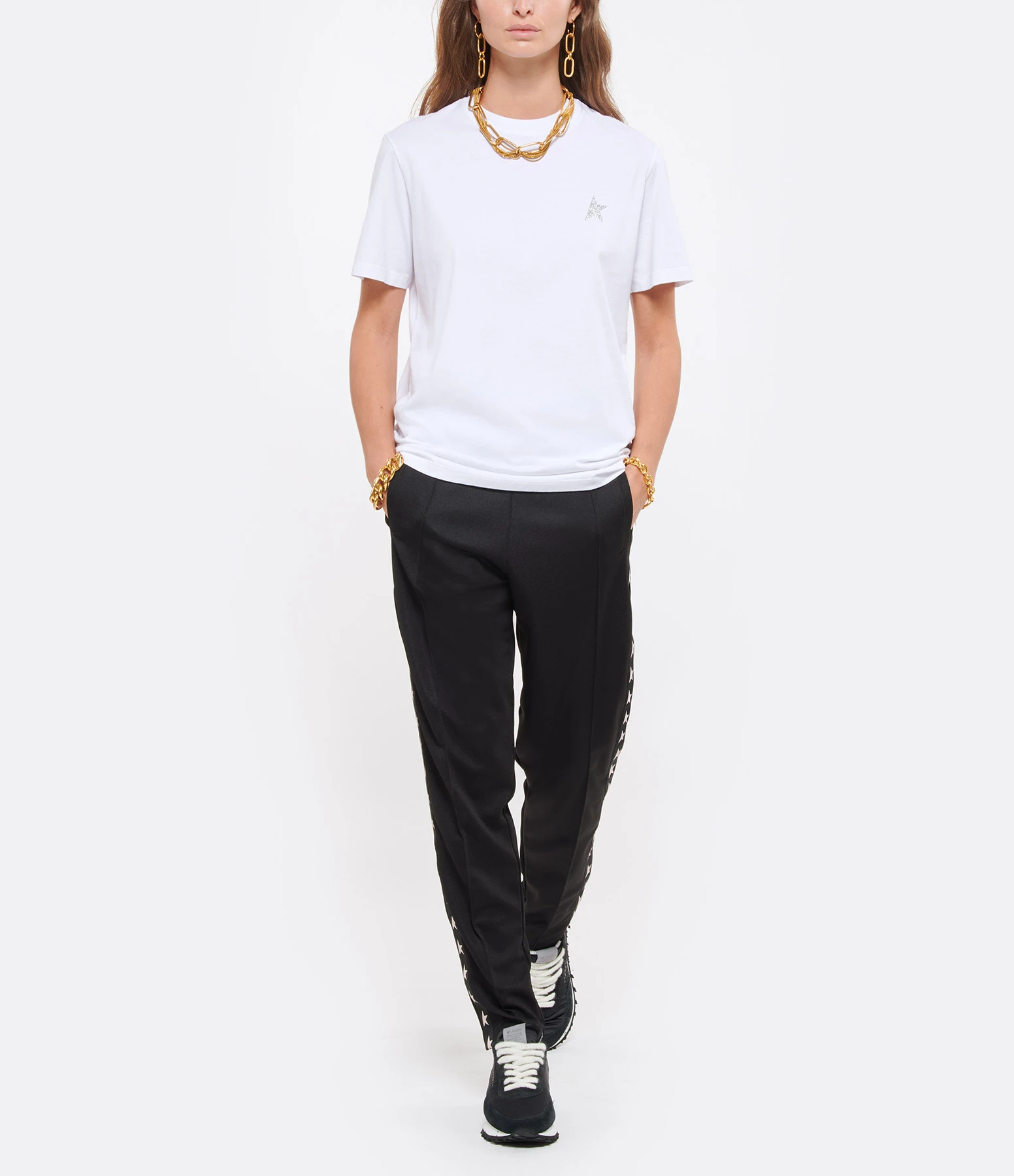 Golden Goose Tee-shirt Étoile Coton Blanc Argenté 6 Golden Goose Tee-shirt Étoile Coton Blanc Argenté – Image 4