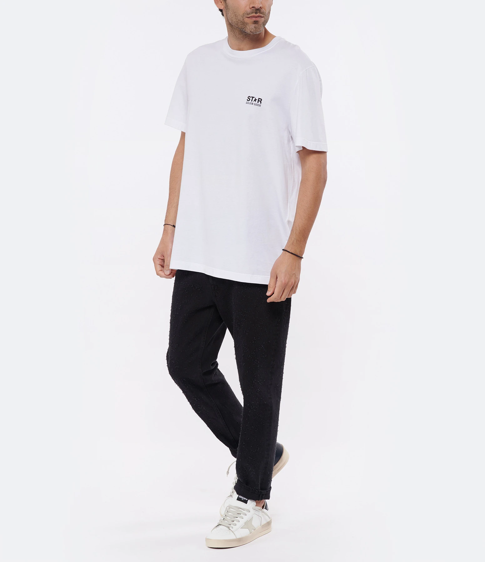 Golden Goose Tee-shirt Big Star Homme Coton Blanc 7 Golden Goose Tee-shirt Big Star Homme Coton Blanc – Image 5