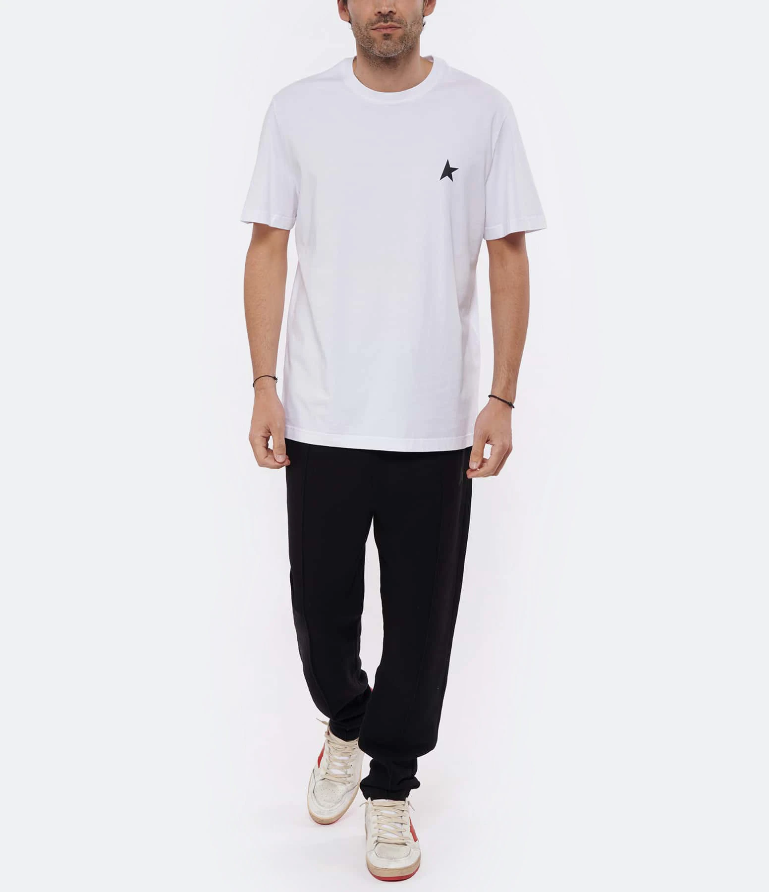 Golden Goose Tee-shirt Homme Étoile Coton Blanc Noir 6 Golden Goose Tee-shirt Homme Étoile Coton Blanc Noir – Image 4