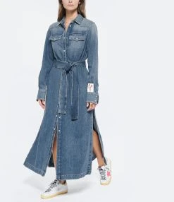 Golden Goose Robe Chemise Golden Denim Bleu 11 Golden Goose Robe Chemise Golden Denim Bleu -ANINE BING Boutique golde look20220622 201