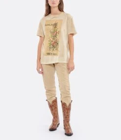Golden Goose Tee-shirt Journey Coton Beige -ANINE BING Boutique golde look20220906 506