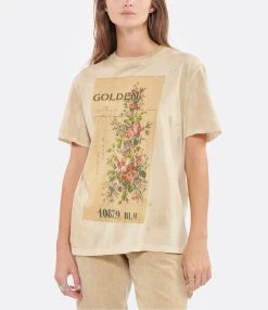 Golden Goose Tee-shirt Journey Coton Beige -ANINE BING Boutique golde look20220906 507