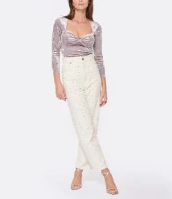 Golden Goose Jean Journey Kim Cristaux Coton Écru -ANINE BING Boutique golde look20221011 177