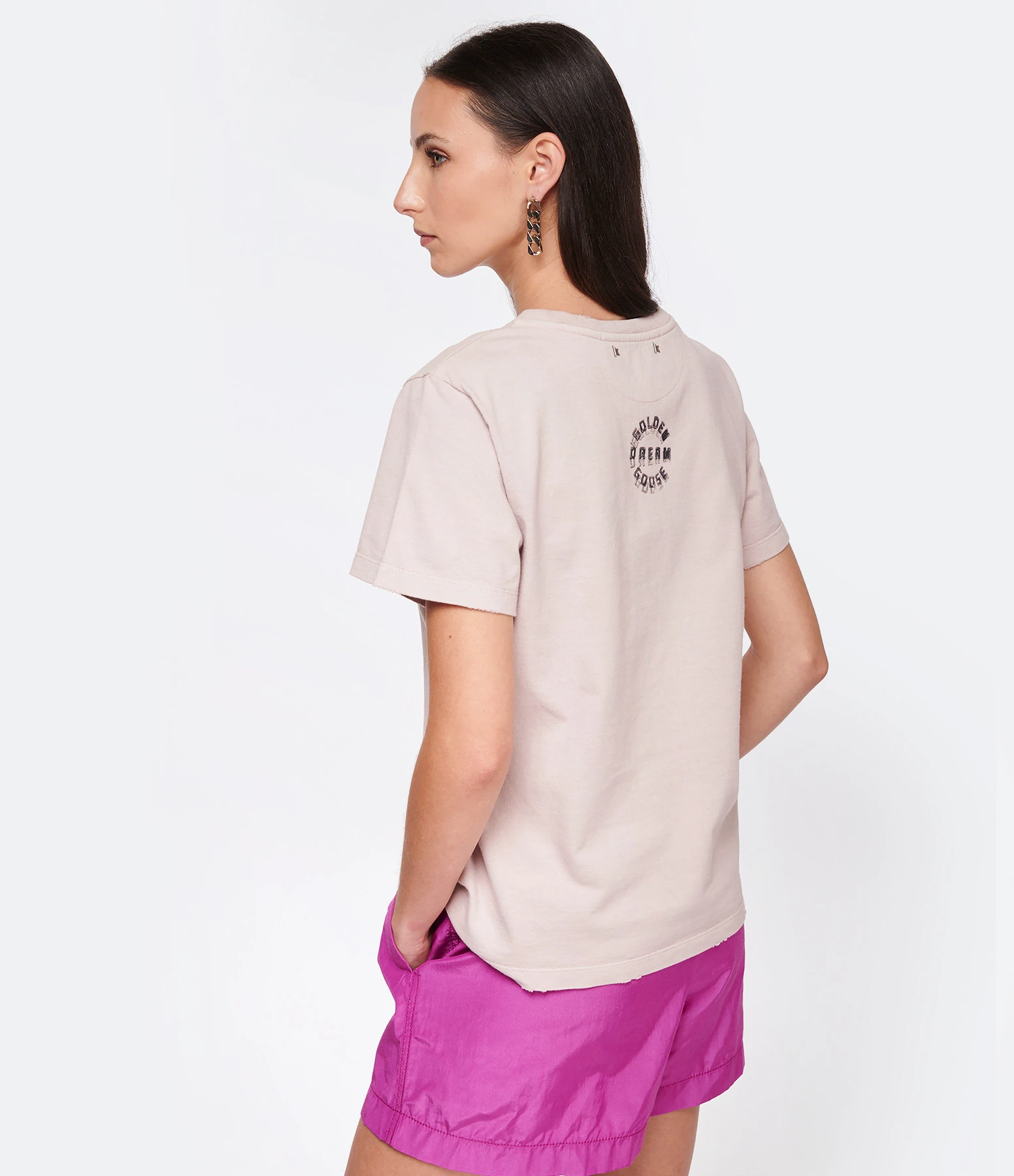 Golden Goose Tee-shirt Journey Coton Rose Shadow 7 Golden Goose Tee-shirt Journey Coton Rose Shadow – Image 5