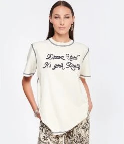 Golden Goose Tee-shirt Journey Regular Coton Écru 9 Golden Goose Tee-shirt Journey Regular Coton Écru -ANINE BING Boutique golde look20221125 71